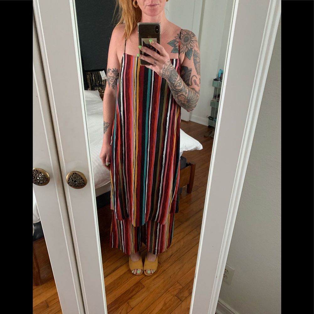 Free People rainbow striped two piece.